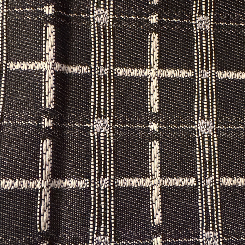 Black & Gray Plaid Japanese Hanaba Obi - Picture 5 of 6